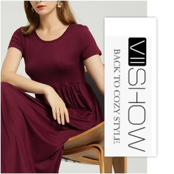 Viishow Dresses Viishow Wine Summer Casual Maxi Dress Poshmark